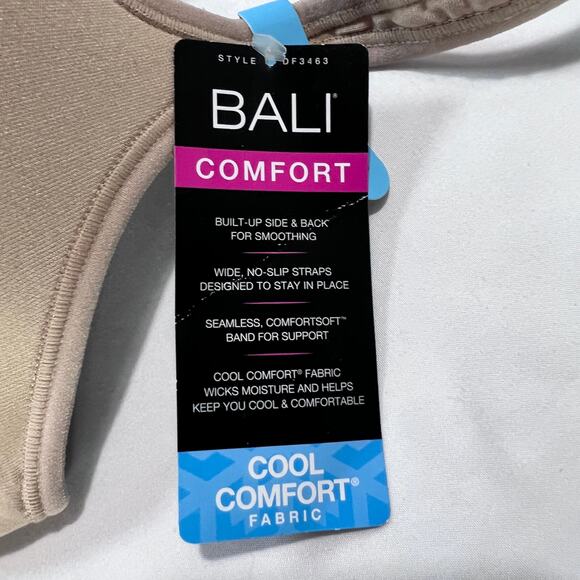 Bali Comfort Revolution Bra DF3463 Cool Comfort Nude Beige 34C Wireless NWT - Picture 2 of 6